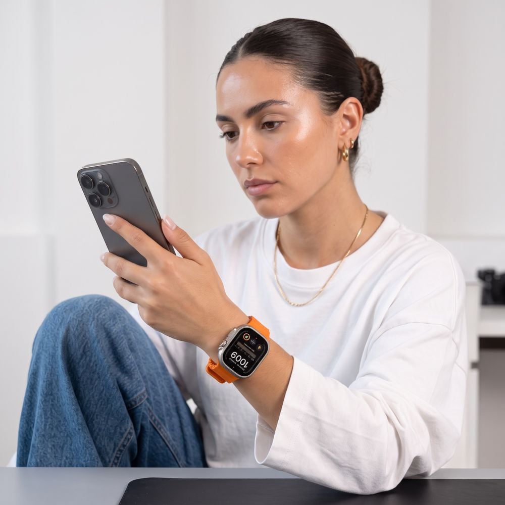 TECH-PROTECT Silicone Line Λουράκι Apple Watch 8/9/10/11/12/SE/Ultra (44/45/46/49 mm), Πορτοκαλί - Image 4
