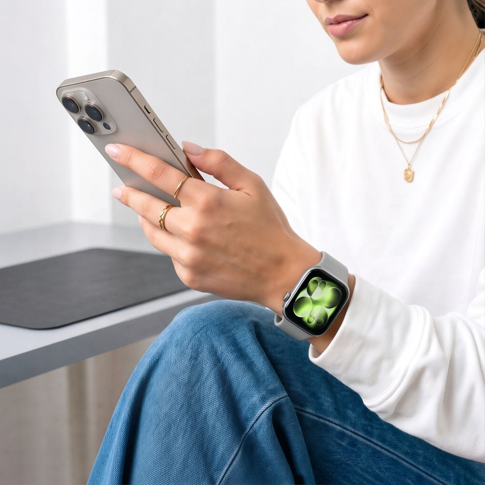 TECH-PROTECT Silicone Ιμάντας Apple Watch 8 / 9 / 10 / 11 / 12 / SE (40 / 41 / 42 mm), Lunar Grey - Image 4