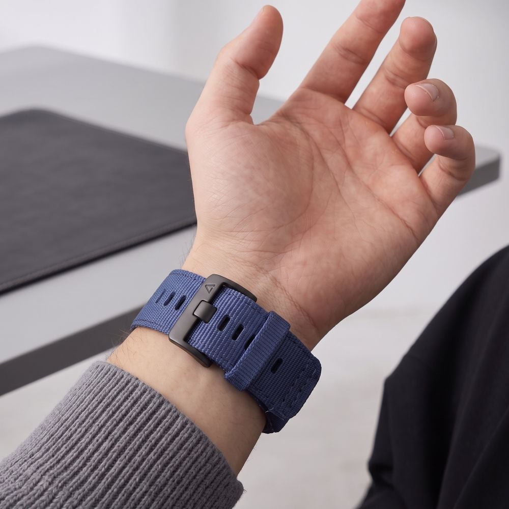 TECH-PROTECT Nylon Classic Λουράκι Garmin Fenix 5 / 6 / 6 Pro / 7 / 8 / 8 Pro / E / 9 / 9 Pro (47 mm), Midnight Navy - Image 5