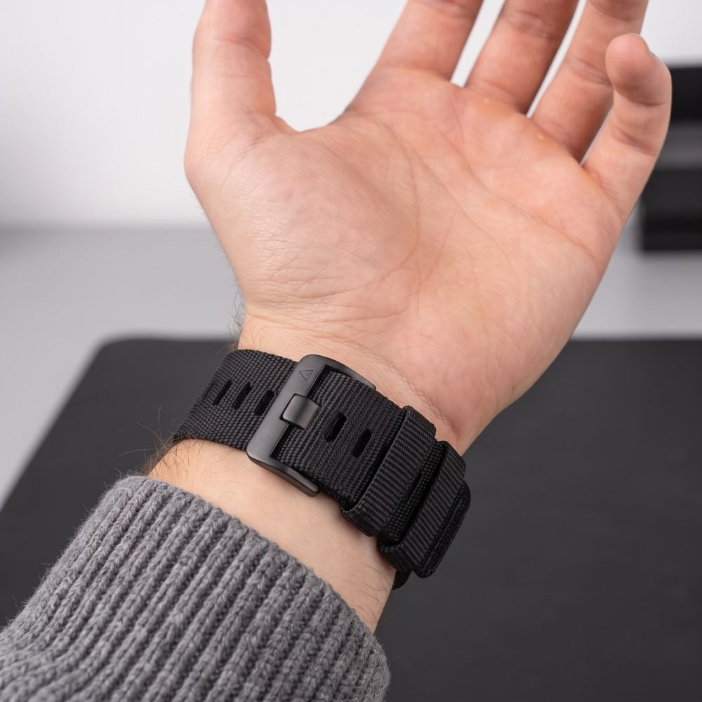 TECH-PROTECT Nylon Classic Ιμάντας Smartwatch Garmin Fenix 5 / 6 / 6 Pro / 7 / 8 / 8 Pro / E / 9 / 9 Pro (47 mm), Μαύρος - Image 5
