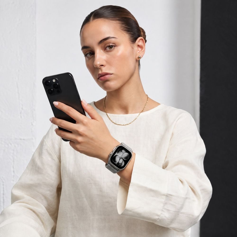 TECH-PROTECT NylonLoop Λουράκι Apple Watch 8/9/10/11/12/SE/Ultra (44/45/46/49 mm), Light Grey - Image 4
