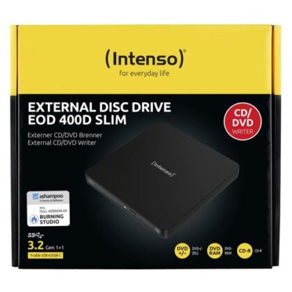 Intenso EOD 400D Εξωτερικός Slim DVD Writer, Μαύρος, EU (5401400)