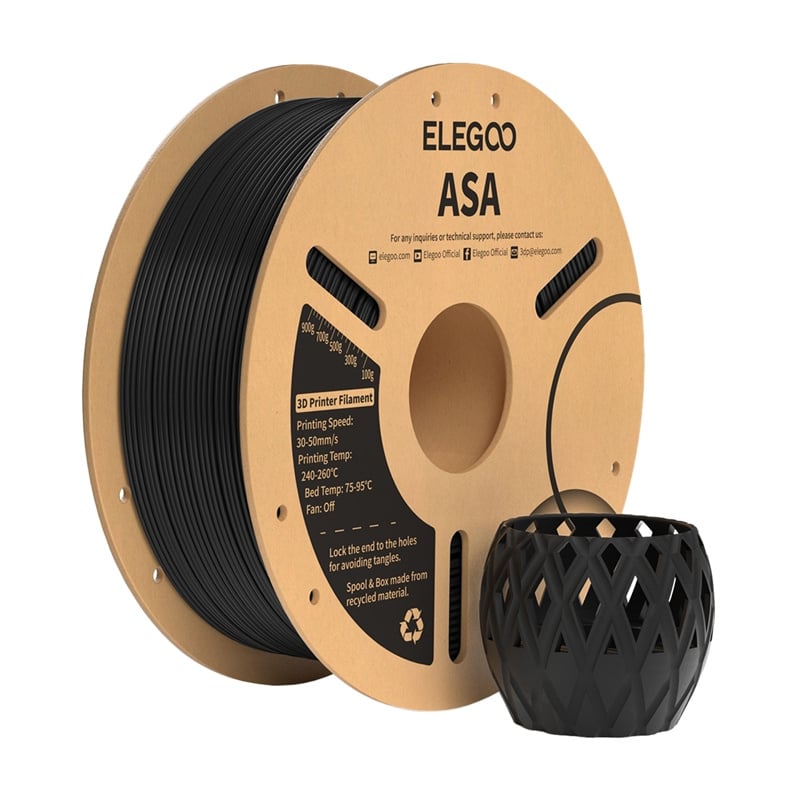 ELEGOO ASA Νήμα 3D, Μαύρο - Image 2