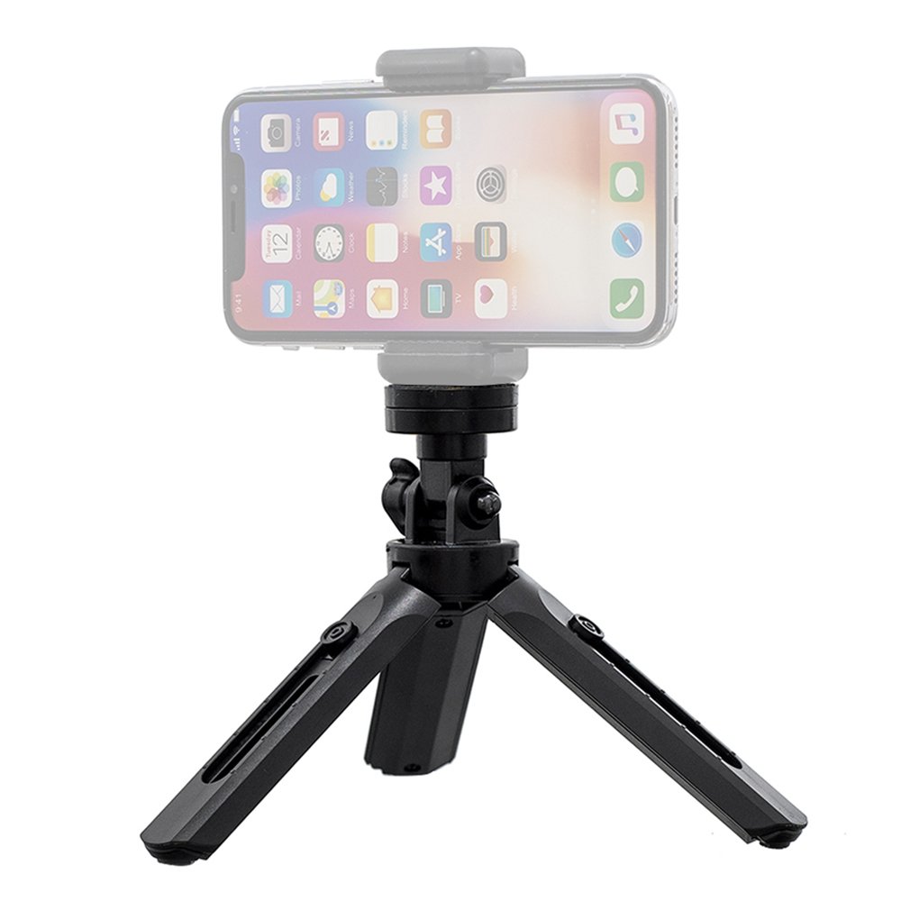 Κάτοχος Selfie Stick Mini Τρίποδο για Κάμερα Τηλεφώνου GoPro, 16-21 cm, Μαύρο - Image 4