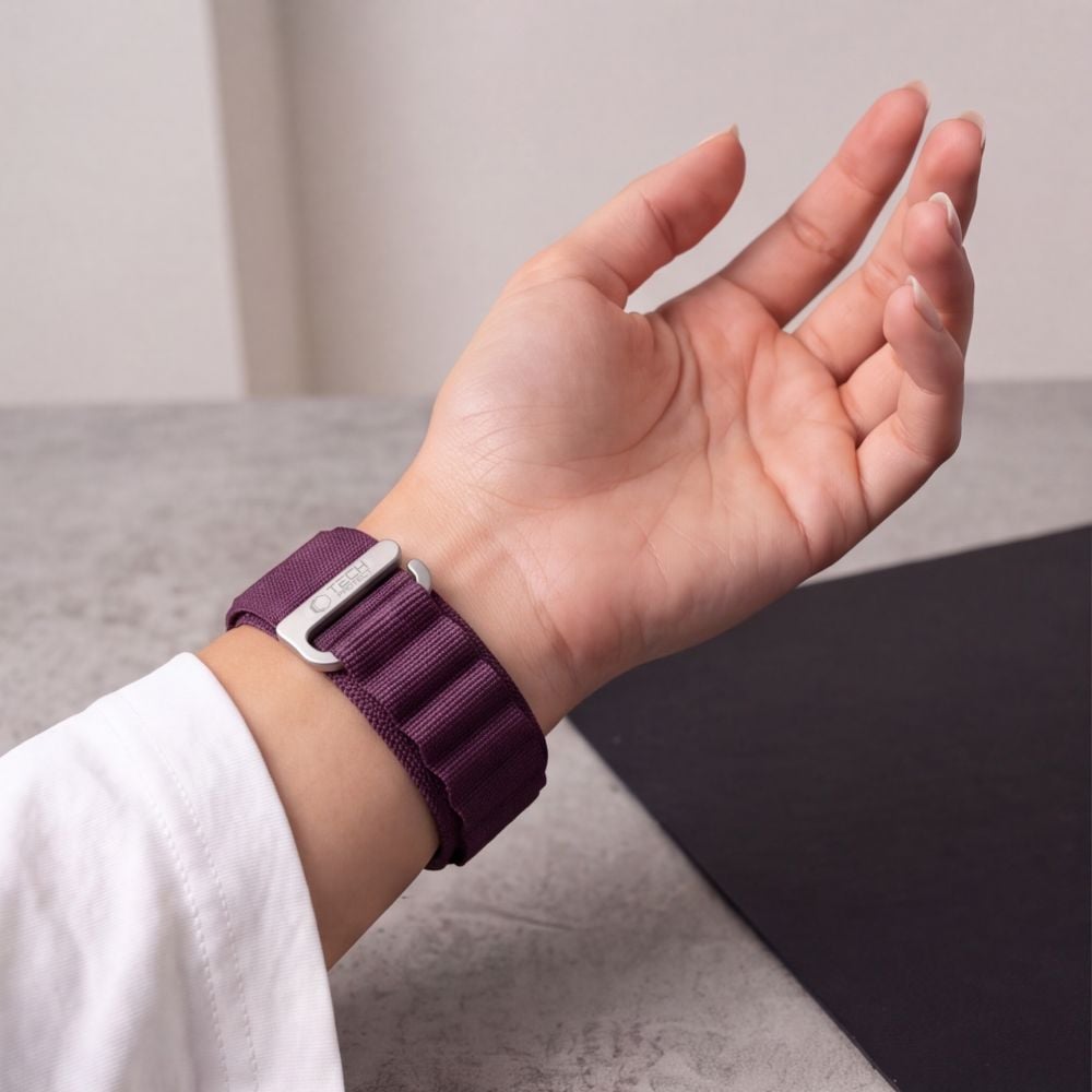 TECH-PROTECT Nylon Pro Λουράκι Apple Watch 8/9/10/11/12/SE/Ultra (44/45/46/49 mm), Deep Burgundy - Image 5