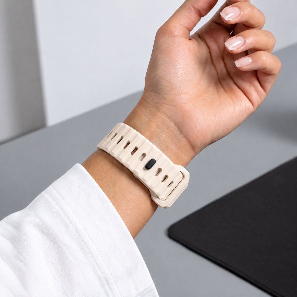 TECH-PROTECT Silicone Line Λουράκι Apple Watch 8/9/10/11/12/SE/Ultra (44/45/46/49 mm), Stone - Image 5
