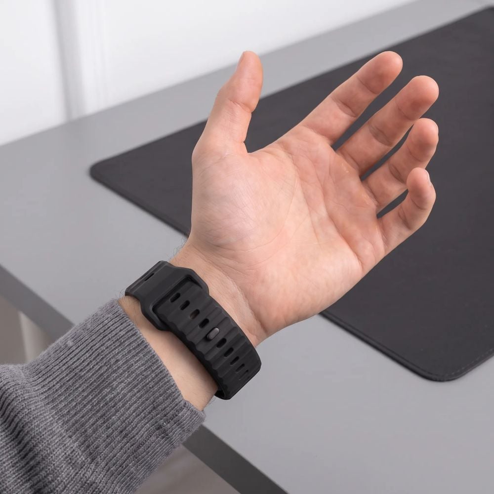 TECH-PROTECT Silicone Line Λουράκι Apple Watch 8 / 9 / 10 / 11 / 12 / SE / Ultra (44 / 45 / 46 / 49 mm), Μαύρο - Image 5
