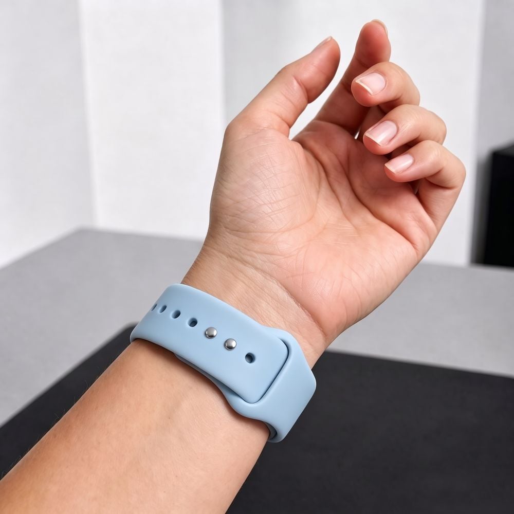 TECH-PROTECT Silicone Ιμάντας Apple Watch 8 / 9 / 10 / 11 / 12 / SE (40 / 41 / 42 mm), Blue Jeans - Image 5