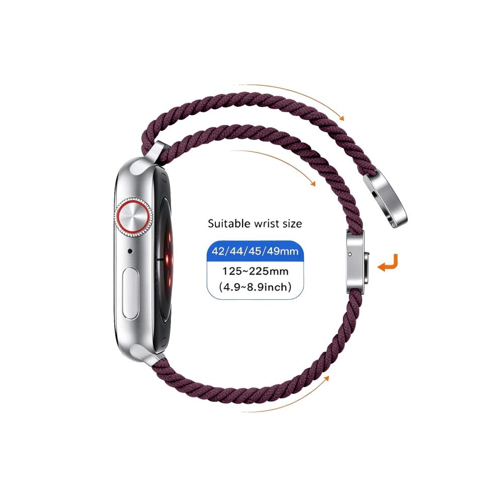 TECH-PROTECT NylonMag Ιμάντας Apple Watch 8/9/10/11/12/SE/Ultra (44/45/46/49 mm), Deep Burgundy - Image 4