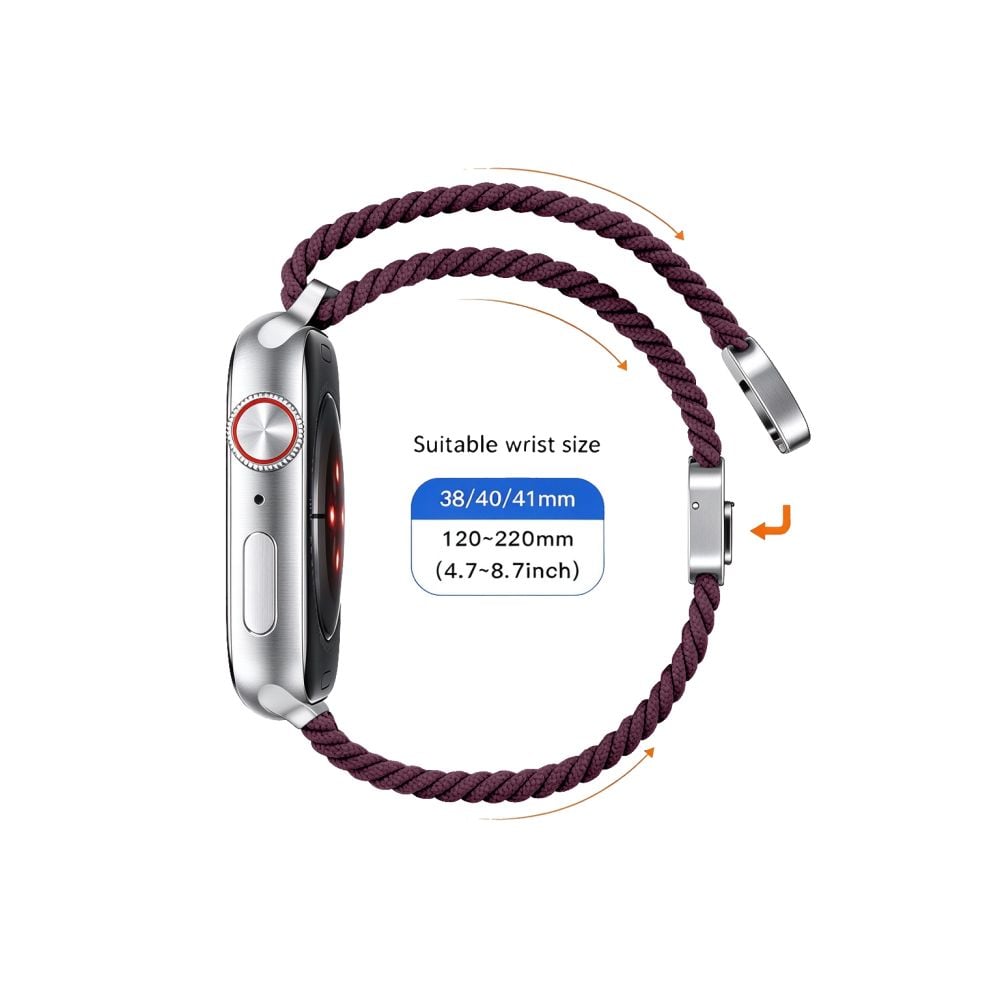 TECH-PROTECT NylonMag Λουράκι Apple Watch 8/9/10/11/12/SE (40/41/42 mm), Deep Burgundy - Image 4