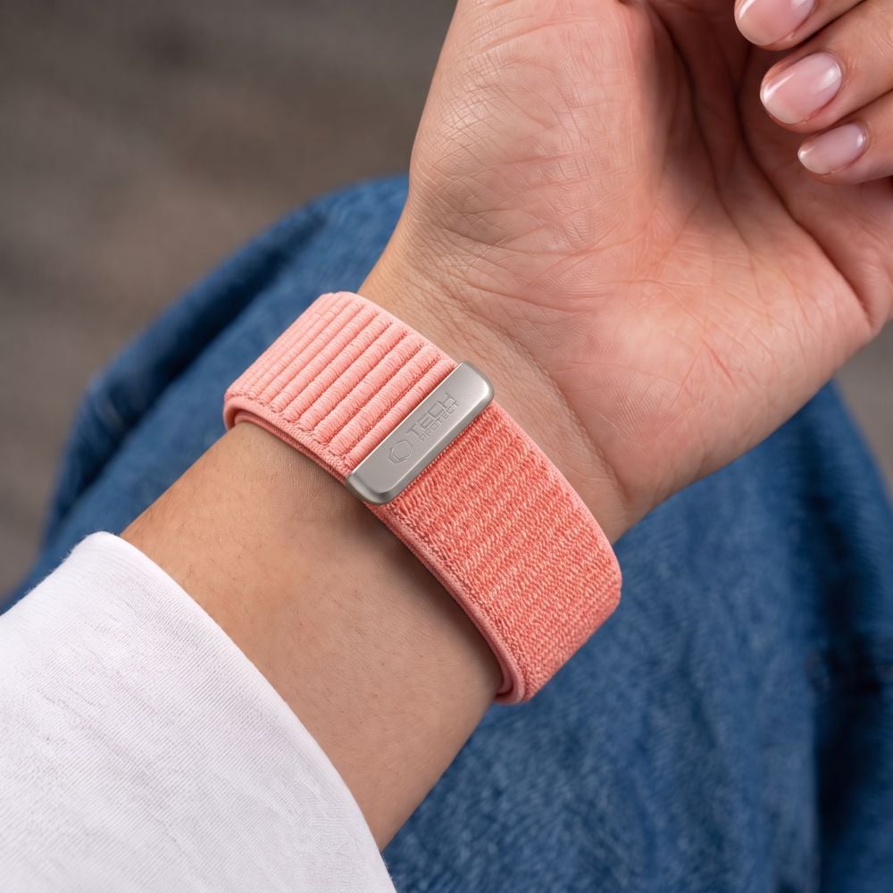 TECH-PROTECT NylonLoop Λουράκι Apple Watch 8 / 9 / 10 / 11 / 12 / SE (40 / 41 / 42 mm), Ροζ Blush - Image 5
