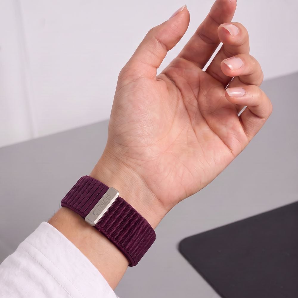TECH-PROTECT NylonLoop Λουράκι Apple Watch 8 / 9 / 10 / 11 / 12 / SE (40 / 41 / 42 mm), Deep Burgundy - Image 5