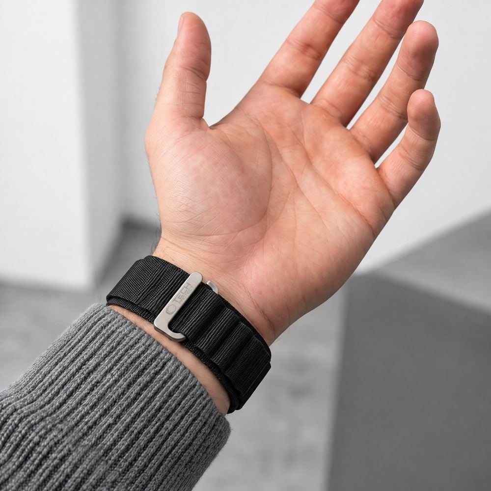 TECH-PROTECT Nylon Pro Λουράκι Apple Watch 8/9/10/11/12/SE/Ultra (44/45/46/49 mm), Μαύρο - Image 5