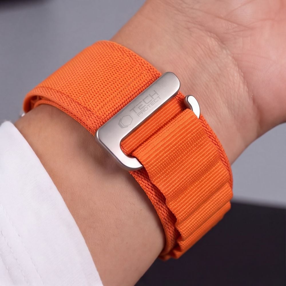 TECH-PROTECT Nylon Pro Ιμάντας Apple Watch 8 / 9 / 10 / 11 / 12 / SE / Ultra (44 / 45 / 46 / 49 mm), Πορτοκαλί - Image 5