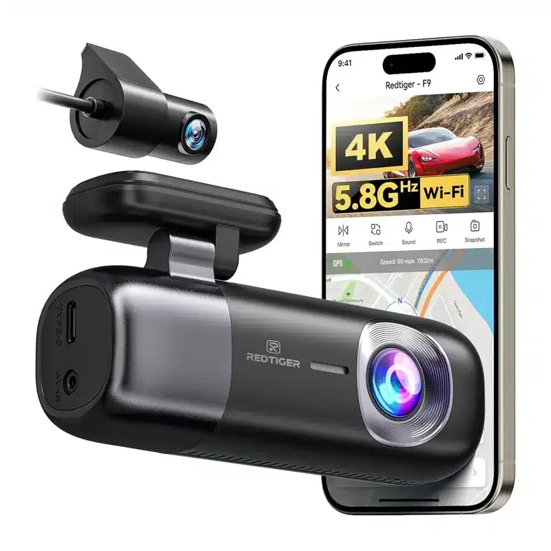 REDTIGER F9 Κάμερα αυτοκινήτου WiFi 4K + 1080p - Image 3