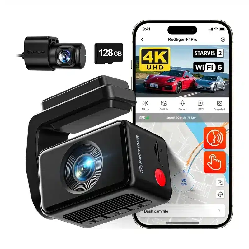 REDTIGER F4 Pro κάμερα αυτοκινήτου WiFi 4K + 1080p 128 GB - Image 3