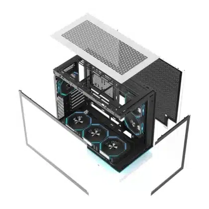 DarkFlash F1 Θήκη Υπολογιστή ATX, 6 Ανεμιστήρες, Λευκό