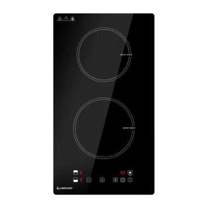 AMZCHEF Domino Επαγωγική Εστία, 3.700W, Δύο Ζώνες Μαγειρέματος