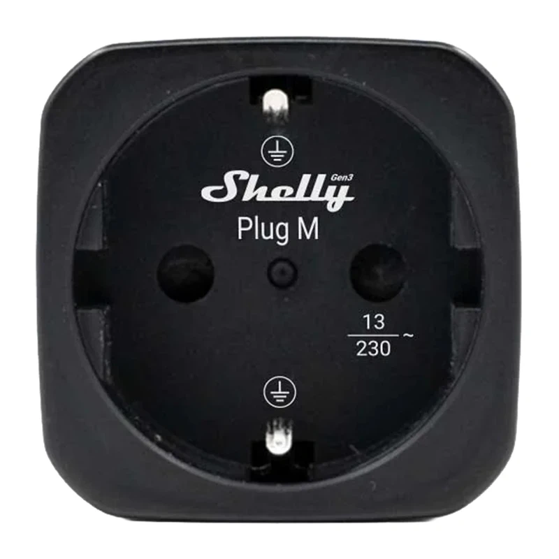 Shelly Plug M Gen3 έξυπνη πρίζα Wi-Fi μαύρη - Image 3