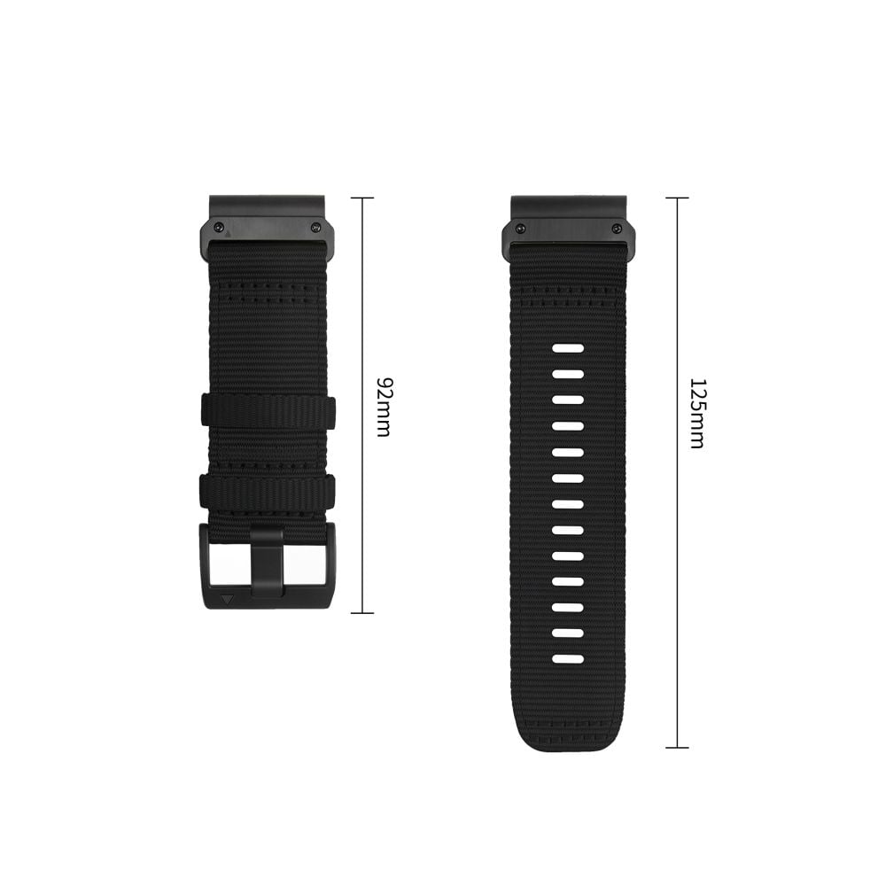 TECH-PROTECT Nylon Classic Ιμάντας Smartwatch Garmin Fenix 5 / 6 / 6 Pro / 7 / 8 / 8 Pro / E / 9 / 9 Pro (47 mm), Μαύρος - Image 3