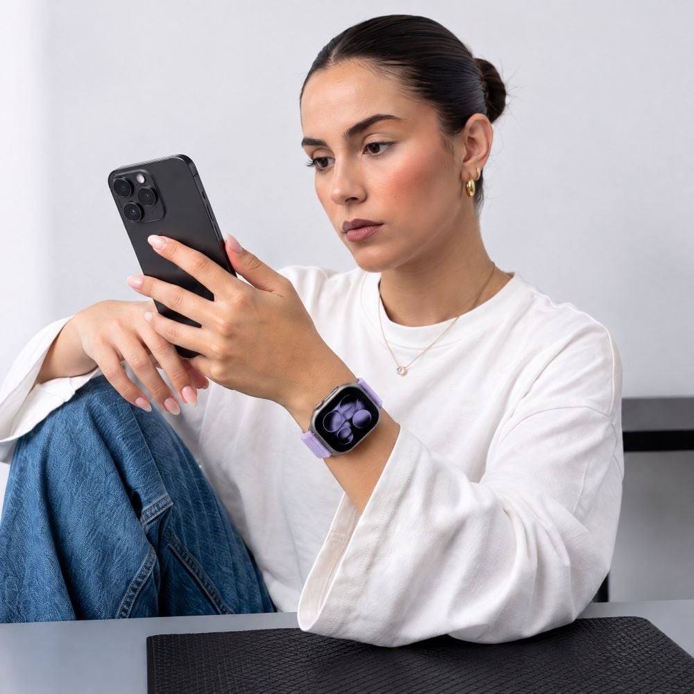 TECH-PROTECT NylonLoop Λουράκι Apple Watch 8 / 9 / 10 / 11 / 12 / SE (40 / 41 / 42 mm), Μωβ - Image 4