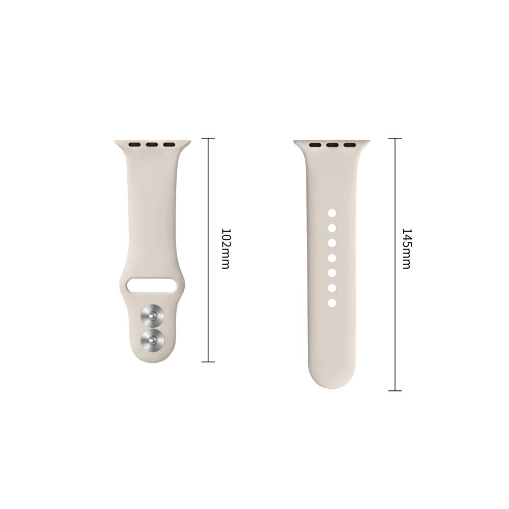 TECH-PROTECT Silicone Λουράκι Apple Watch 8/9/10/11/12/SE/Ultra (44/45/46/49 mm), Starlight - Image 3