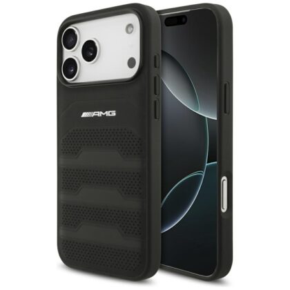 AMG Leather Debossed Lines Logo - θήκη για Apple iPhone 18 Pro Max / 17 Pro Max - Μαύρο