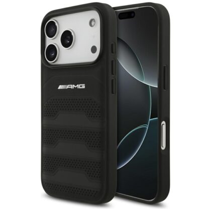AMG Leather Debossed Lines Logo - θήκη για Apple iPhone 18 Pro / 17 Pro - Μαύρο