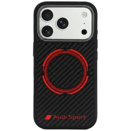 Audi RSQ Carbon Fiber Sport Red Circle - θήκη για Apple iPhone 18 Pro / 17 Pro - Μαύρο