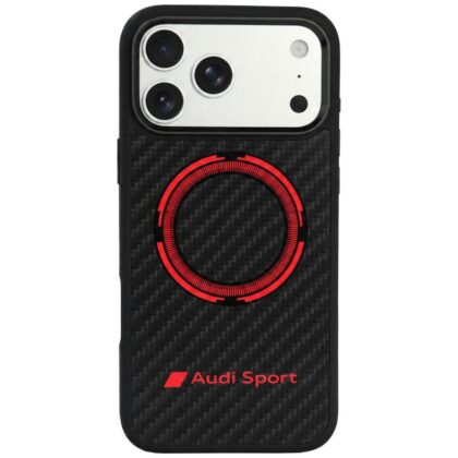 Audi RSQ Carbon Fiber Sport Red Circle - θήκη για Apple iPhone 18 Pro Max / 17 Pro Max - Μαύρο
