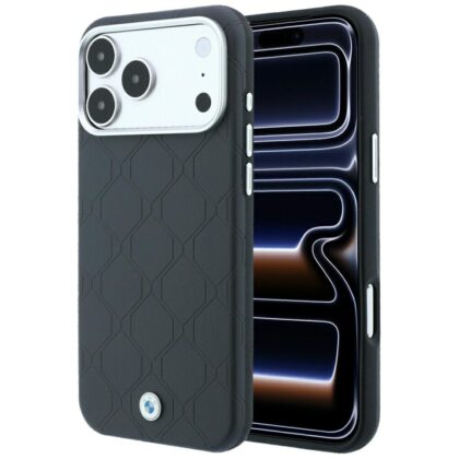 BMW Sign Deboss Quilted Metal Logo - θήκη για Apple iPhone 18 Pro / 17 Pro - Γκρι