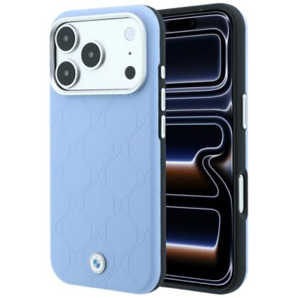 BMW Sign Deboss Quilted Metal Logo - θήκη για Apple iPhone 18 Pro Max / 17 Pro Max - Μπλε