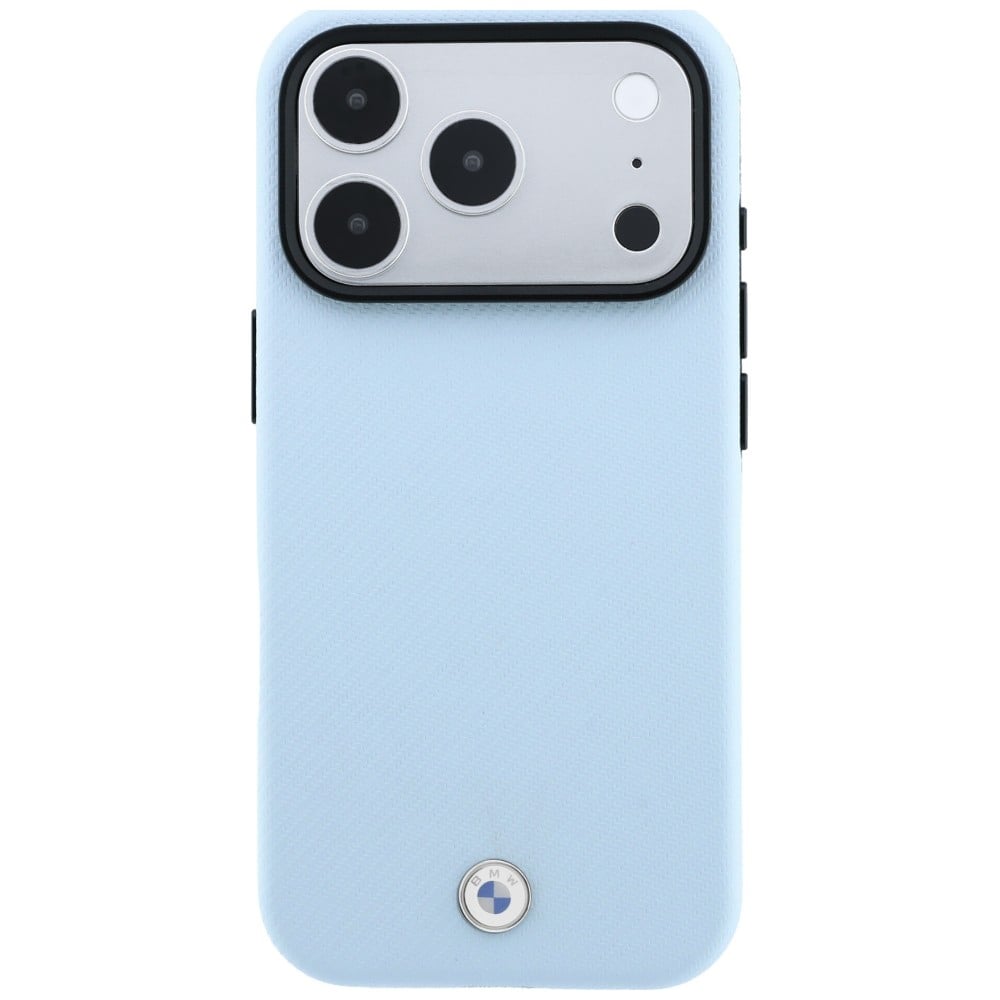 Θήκη BMW Kevlar Metal Logo MagSafe για iPhone 18 Pro / 17 Pro μπλε - Image 3