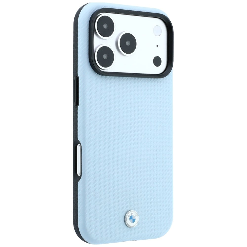 Θήκη BMW Kevlar Metal Logo MagSafe για iPhone 18 Pro / 17 Pro μπλε - Image 4