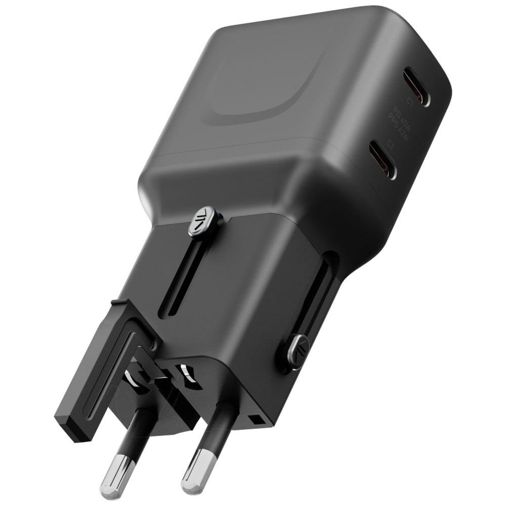 Φορτιστής τοίχου Energea TravelGo Adapter 65 2xUSB-C 65W gunmetal - Image 3