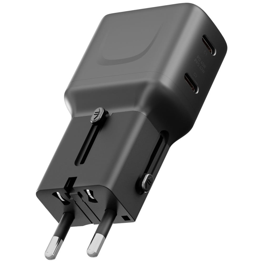 Φορτιστής τοίχου Energea TravelGo Adapter 65 2xUSB-C 65W gunmetal - Image 4