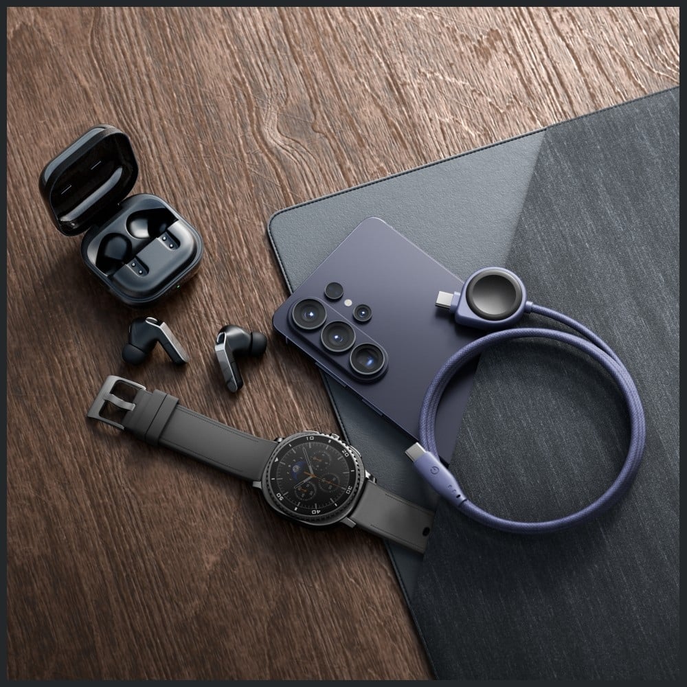 Energea Flow Duo Watch 2-σε-1 Καλώδιο USB-C σε USB-C + Φορτιστής Samsung Watch 480Mb/s 60W 1.5m Μαύρο - Image 4