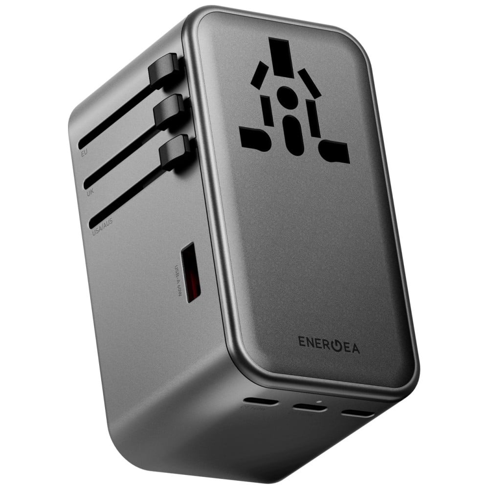 Energea TravelWorld Adapter GaN 160W PD 3x USB-C / USB-A Φορτιστής Τοίχου Gunmetal - Image 2