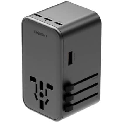 Energea TravelWorld Adapter GaN 160W Φορτιστής Τοίχου, 3x USB-C / USB-A, Gunmetal