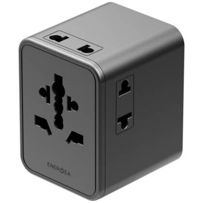 Energea TravelWorld Mini GaN Φορτιστής Τοίχου 45W, PD, 3x USB-C, 2x USB-A, Gunmetal