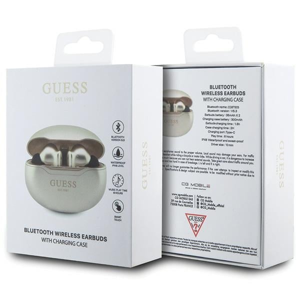 Ακουστικά Bluetooth Guess GUTWST50ED TWS + σταθμός σύνδεσης χρυσό/χρυσό Classic EST - Image 4