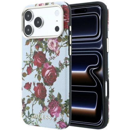 Guess Blossom Roses Print - θήκη για Apple iPhone 18 Pro Max / 17 Pro Max - Μπλε
