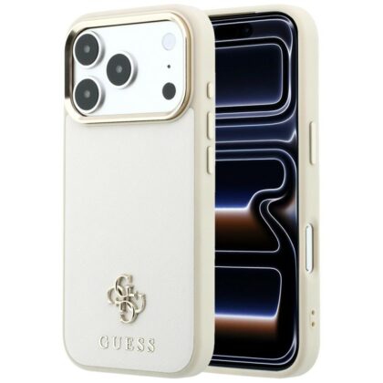 Guess Saffiano Small 4G Classic - θήκη για Apple iPhone 18 Pro / 17 Pro - Μπεζ