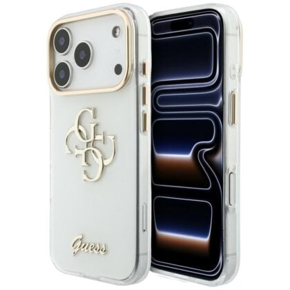 Guess IML 4G Script Metal - θήκη για Apple iPhone 18 Pro / 17 Pro - Λευκό
