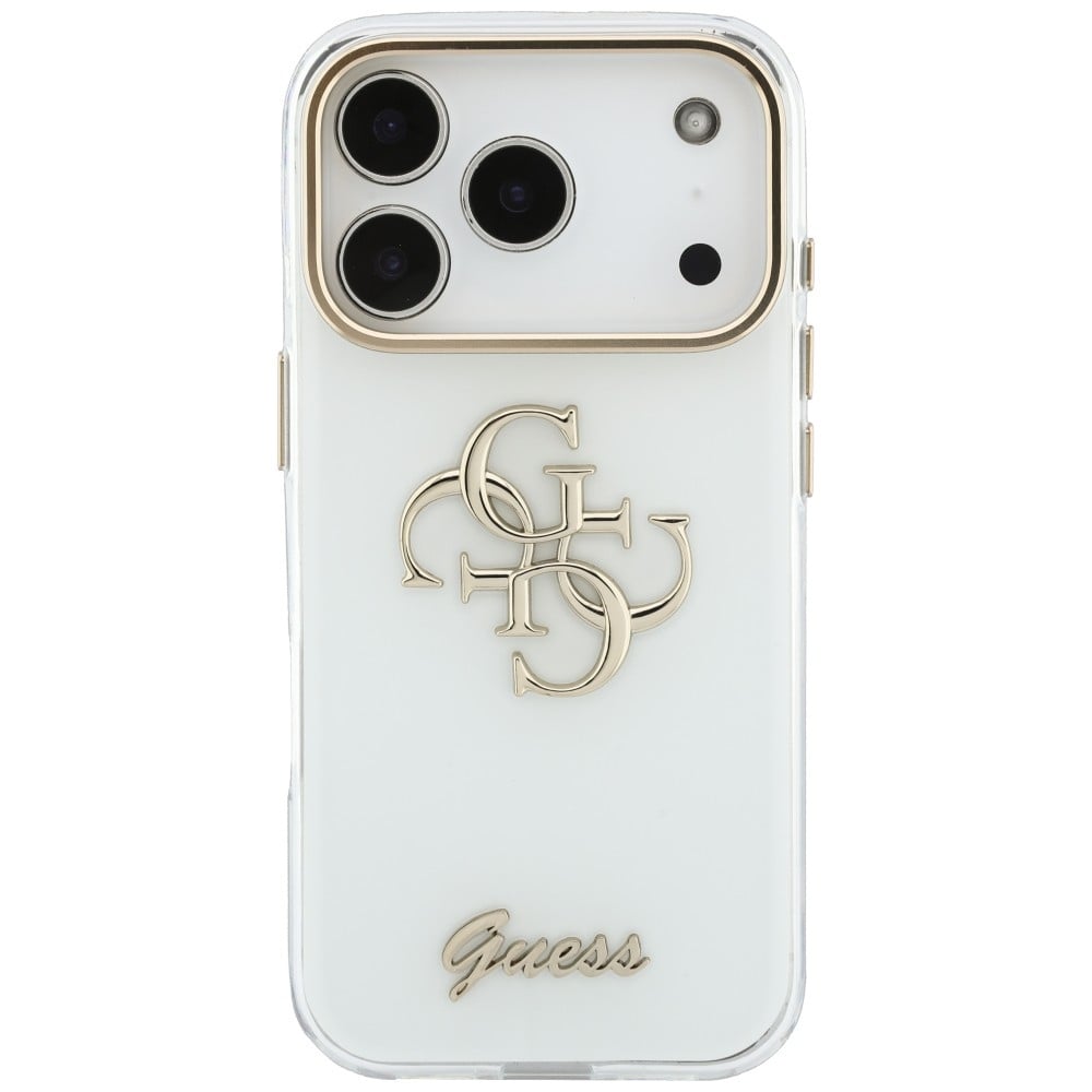 Guess IML 4G Script Metal - θήκη για Apple iPhone 18 Pro / 17 Pro - Λευκό - Image 3