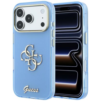 Guess IML 4G Script Metal - θήκη για Apple iPhone 18 Pro Max / 17 Pro Max - Μπλε