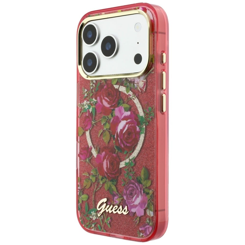 Guess IML Glitter Blossom Roses - θήκη για Apple iPhone 18 Pro Max / 17 Pro Max - Κόκκινο - Image 2