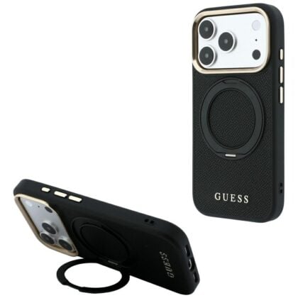 Guess Grained Classic Logo MagSafe - θήκη για Apple iPhone 18 Pro / 17 Pro - Μαύρο