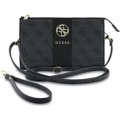 Guess Phone Bag 4G με Στρογγυλό 4G & Κλασική Λωρίδα Λογότυπων μαύρο