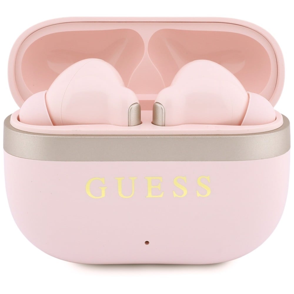Ακουστικά TWS Guess Glossy Gold Line Classic Logo ροζ - Image 2